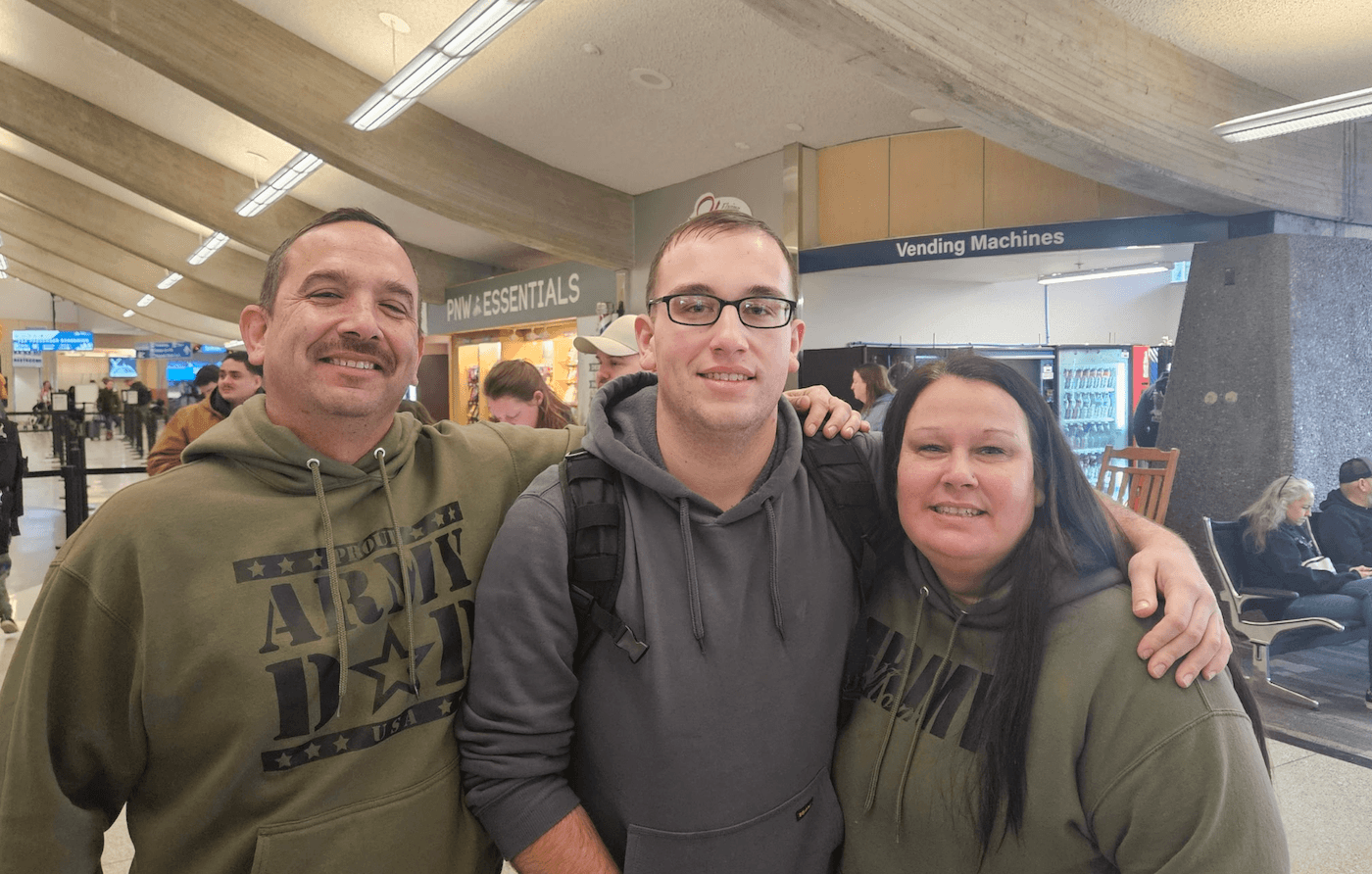 Eric Seeley with supporters